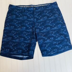 Ben Hogan Blue Hibiscus Tropical Pattern Golf Shorts Sz 42